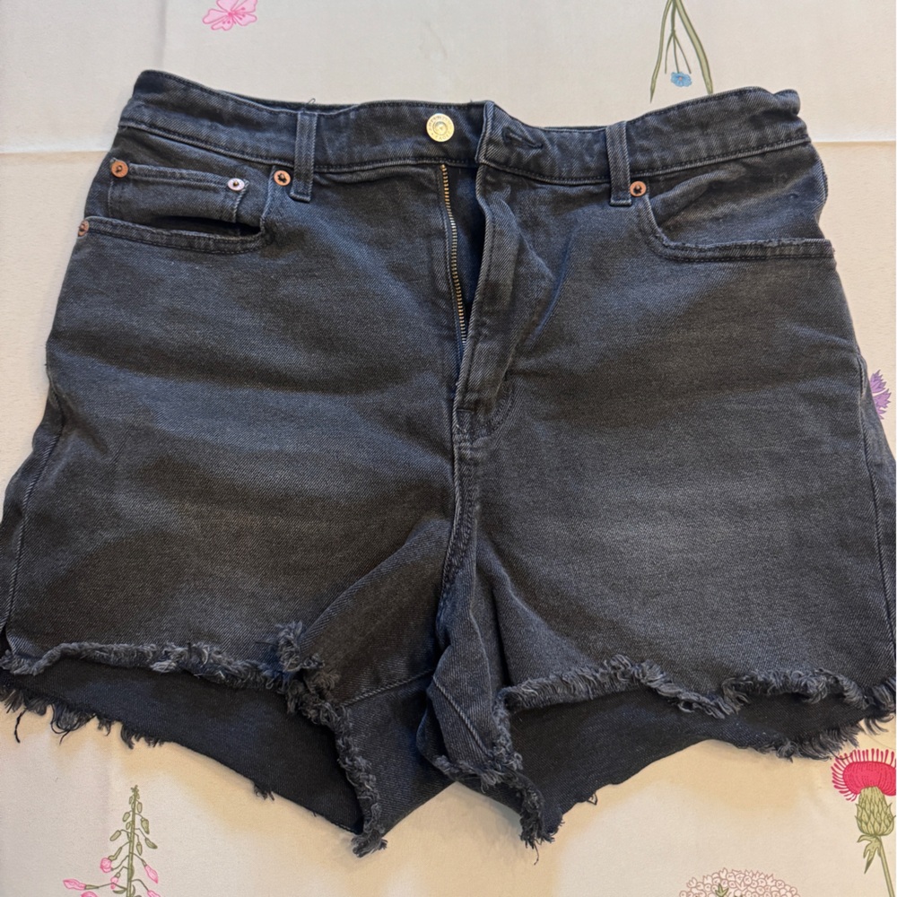 AE black Jean shorts stretch high rise